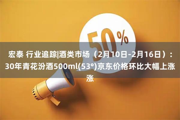宏泰 行业追踪|酒类市场（2月10日-2月16日）：30年青花汾酒500ml(53°)京东价格环比大幅上涨